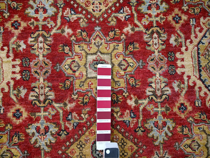 4'1" x 6'0" New Hand Knotted Red Wool Rectangle Oriental Rug - MOA10284261