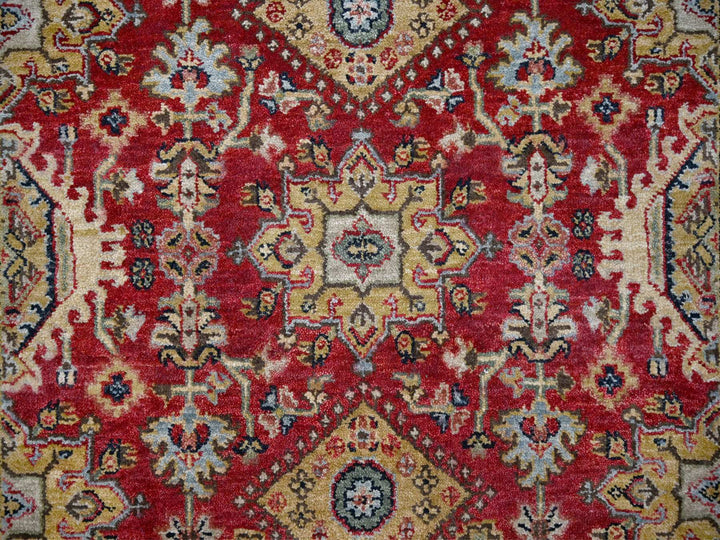 4'1" x 6'0" New Hand Knotted Red Wool Rectangle Oriental Rug - MOA10284261