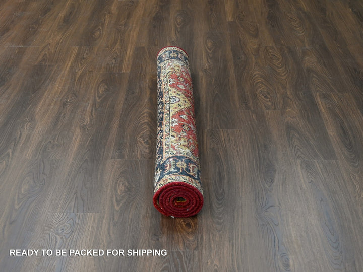 4'1" x 6'0" New Hand Knotted Red Wool Rectangle Oriental Rug - MOA10284261