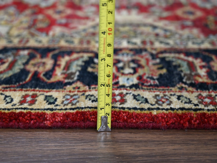 4'1" x 6'0" New Hand Knotted Red Wool Rectangle Oriental Rug - MOA10284261