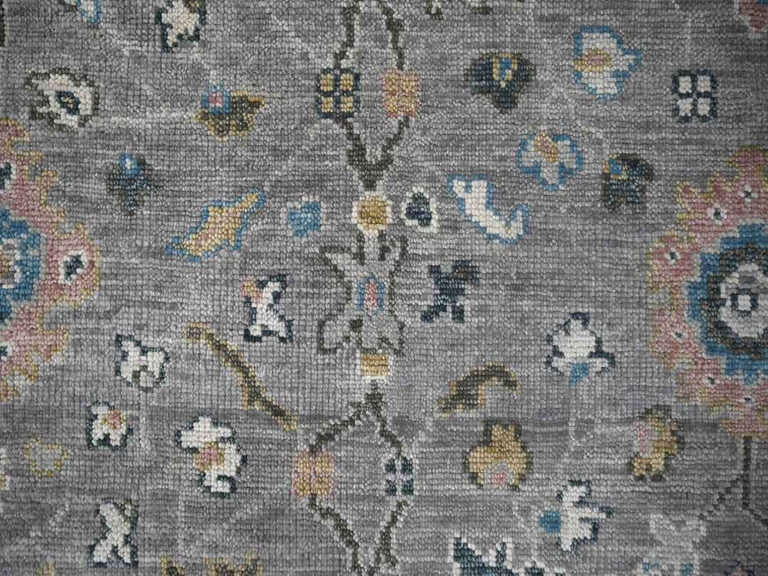 6'2" x 9'0" New Hand Knotted Grey Wool Rectangle Oriental Rug - MOA10284267