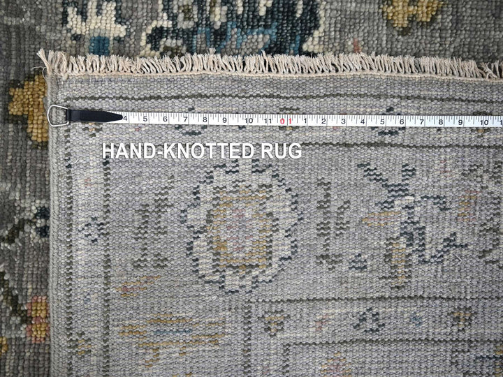 6'2" x 9'0" New Hand Knotted Grey Wool Rectangle Oriental Rug - MOA10284267