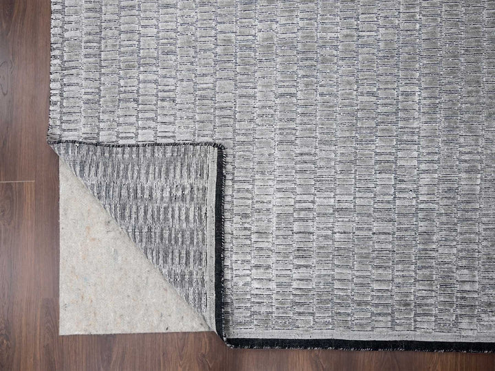 10'0" x 14'4" New Hand Loomed Grey Wool & Silk Rectangle Oriental Rug - MOA10284272