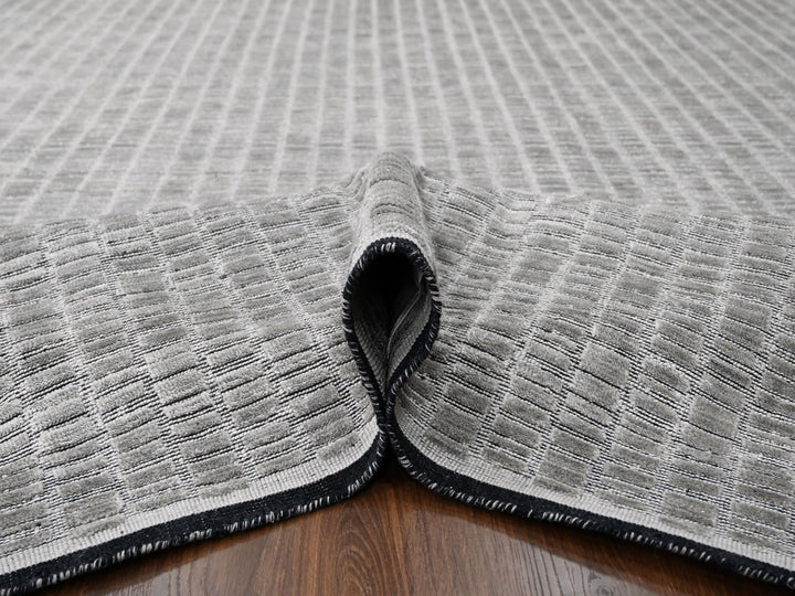 10'0" x 14'4" New Hand Loomed Grey Wool & Silk Rectangle Oriental Rug - MOA10284272