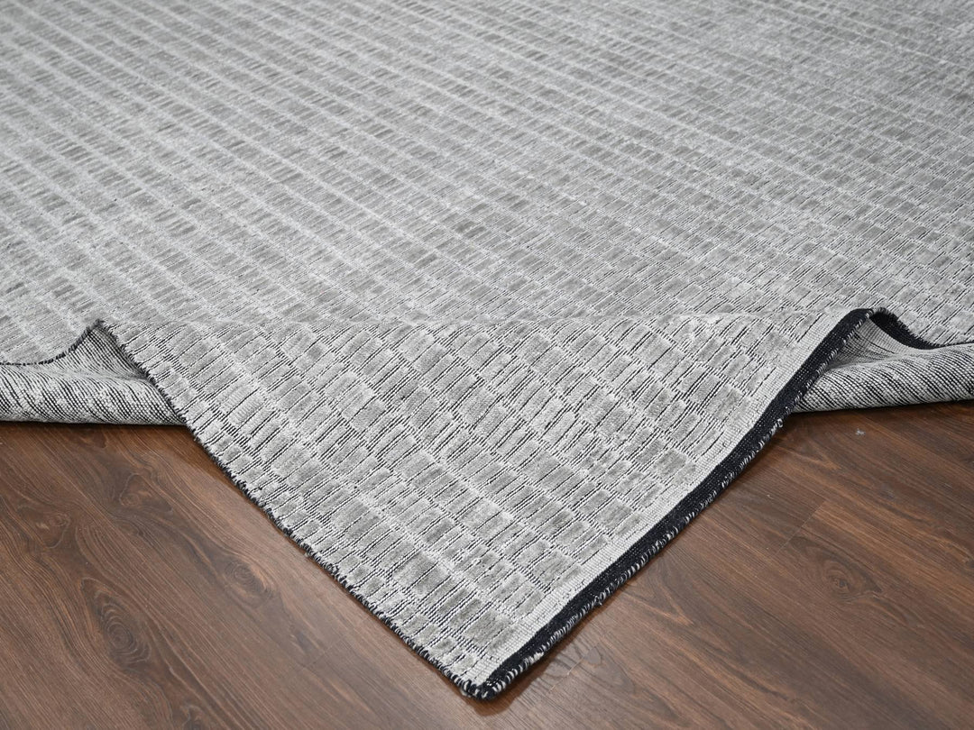 10'0" x 14'4" New Hand Loomed Grey Wool & Silk Rectangle Oriental Rug - MOA10284272