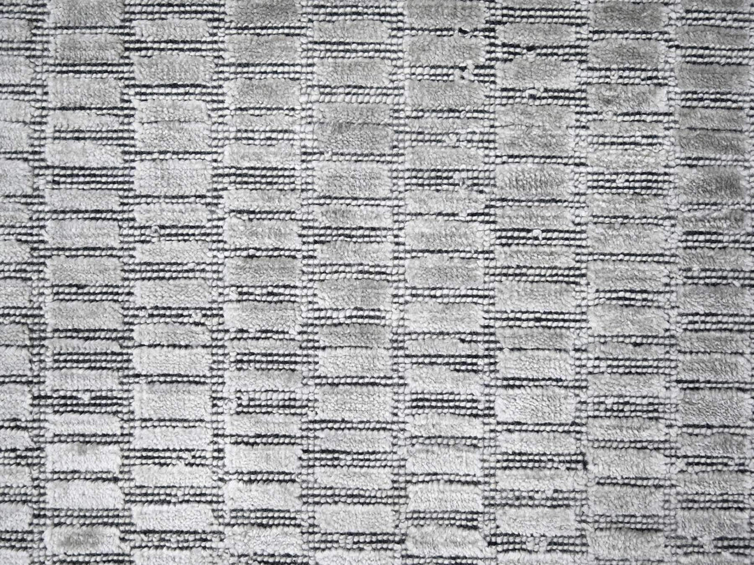 10'0" x 14'4" New Hand Loomed Grey Wool & Silk Rectangle Oriental Rug - MOA10284272