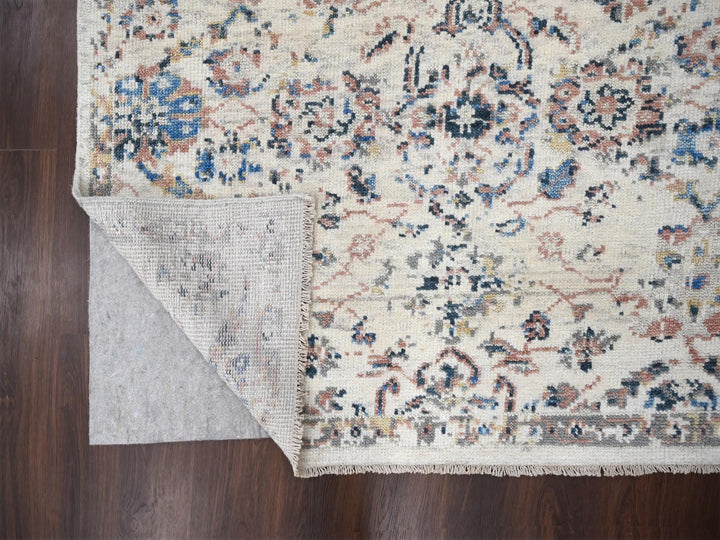 5'10" x 8'10" New Hand Knotted Ivory Wool Rectangle Oriental Rug - MOA10284285