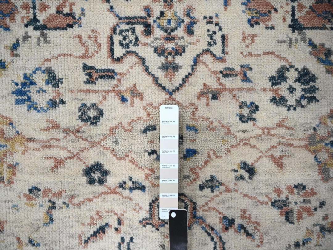 5'10" x 8'10" New Hand Knotted Ivory Wool Rectangle Oriental Rug - MOA10284285