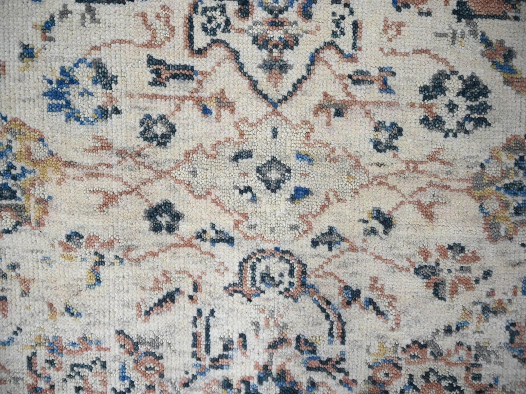 5'10" x 8'10" New Hand Knotted Ivory Wool Rectangle Oriental Rug - MOA10284285