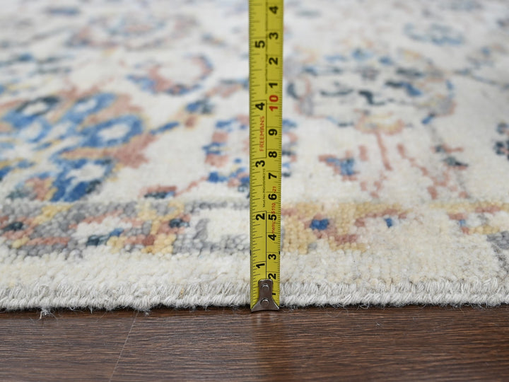 5'10" x 8'10" New Hand Knotted Ivory Wool Rectangle Oriental Rug - MOA10284285