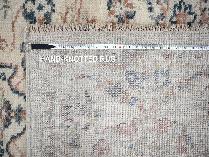 5'10" x 8'10" New Hand Knotted Ivory Wool Rectangle Oriental Rug - MOA10284285
