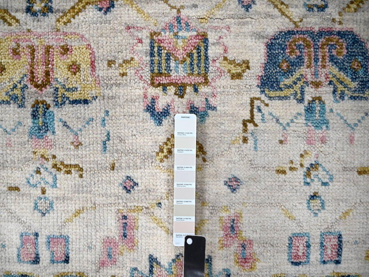 5'10" x 8'10" New Hand Knotted Ivory Wool Rectangle Oriental Rug - MOA10284294