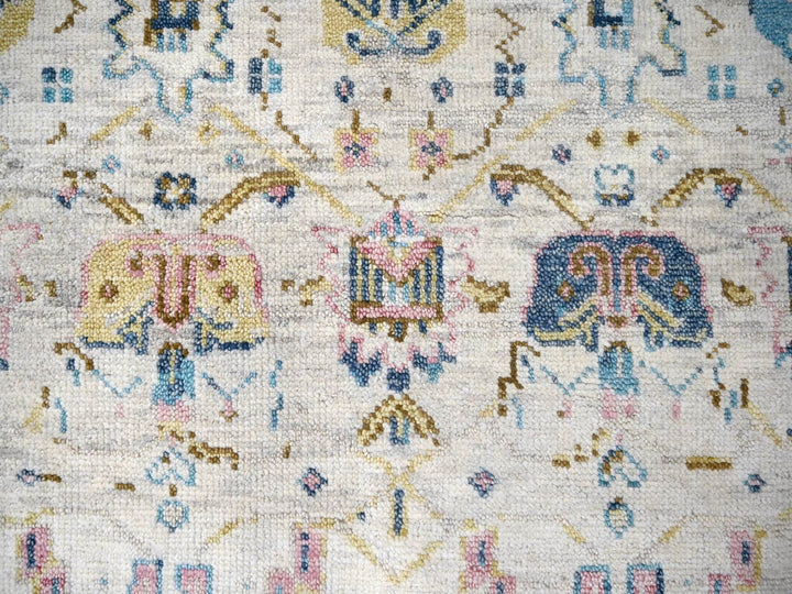 5'10" x 8'10" New Hand Knotted Ivory Wool Rectangle Oriental Rug - MOA10284294