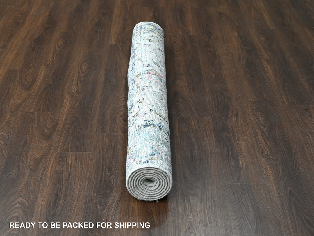 5'10" x 8'10" New Hand Knotted Ivory Wool Rectangle Oriental Rug - MOA10284294
