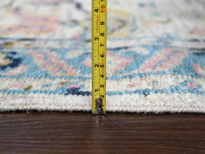 5'10" x 8'10" New Hand Knotted Ivory Wool Rectangle Oriental Rug - MOA10284294