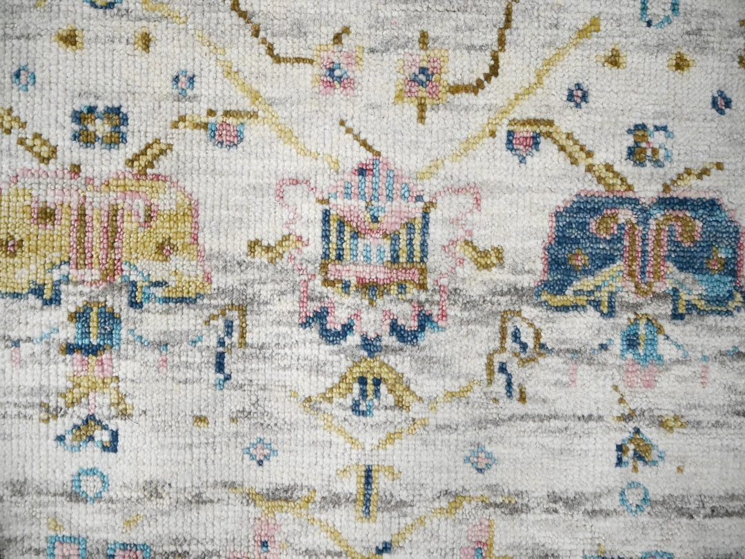 7'10" x 9'10" New Hand Knotted Ivory Wool Rectangle Oriental Rug - MOA10284295