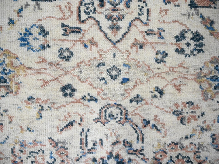 6'0" x 9'0" New Hand Knotted Ivory Wool Rectangle Oriental Rug - MOA10284296