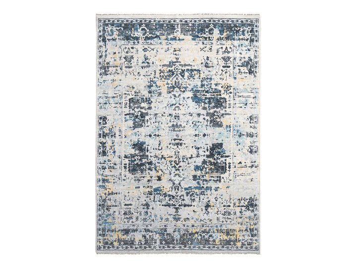 8'10" x 12'0" New Hand Knotted Ivory Wool Rectangle Oriental Rug - MOA10284302