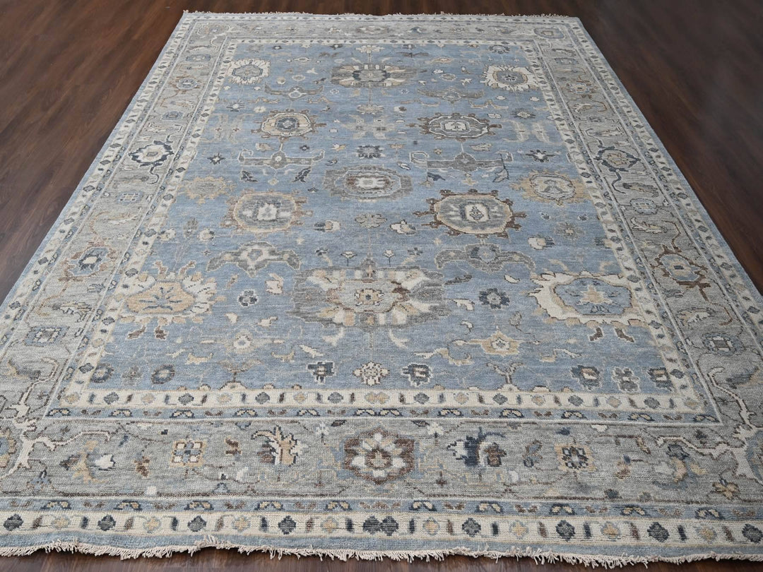 11'9" x 14'10" New Hand Knotted Grey Wool Rectangle Oriental Rug - MOA10284324