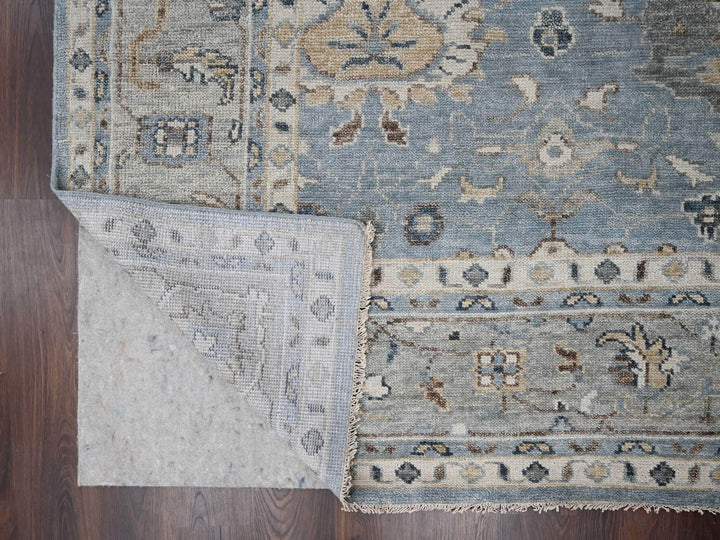 11'9" x 14'10" New Hand Knotted Grey Wool Rectangle Oriental Rug - MOA10284324