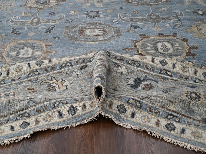 11'9" x 14'10" New Hand Knotted Grey Wool Rectangle Oriental Rug - MOA10284324