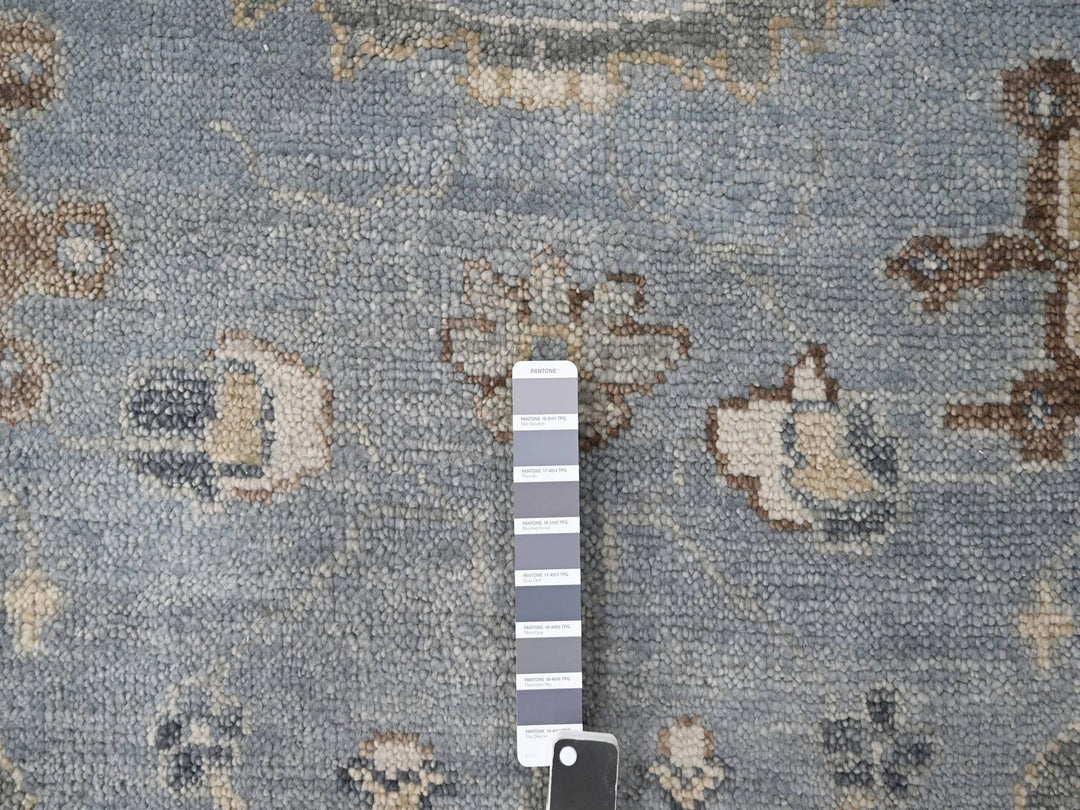 11'9" x 14'10" New Hand Knotted Grey Wool Rectangle Oriental Rug - MOA10284324