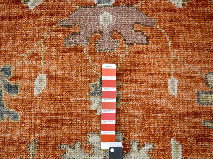 12'0" x 17'8" New Hand Knotted Orange Wool Rectangle Oriental Rug - MOA10284358