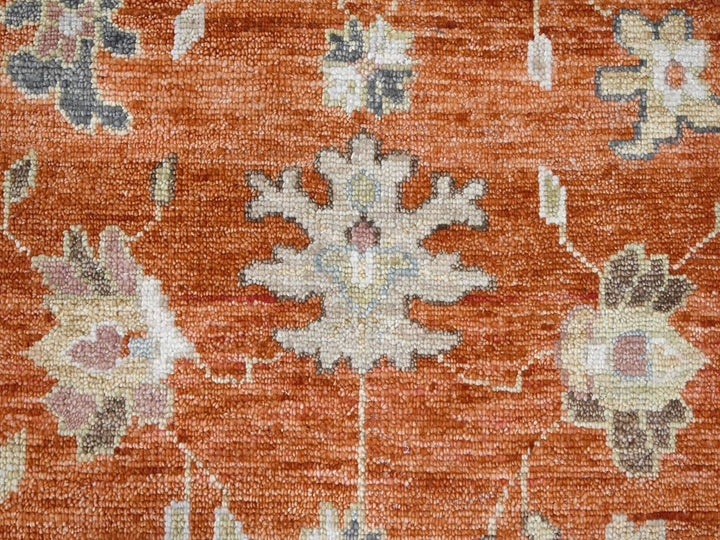 12'0" x 17'8" New Hand Knotted Orange Wool Rectangle Oriental Rug - MOA10284358