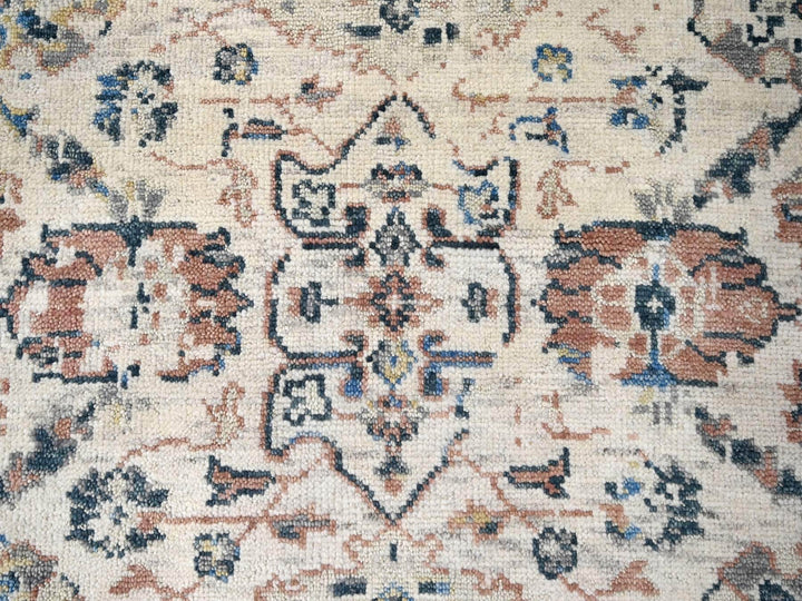9'9" x 14'0" New Hand Knotted Ivory Wool Rectangle Oriental Rug - MOA10284363