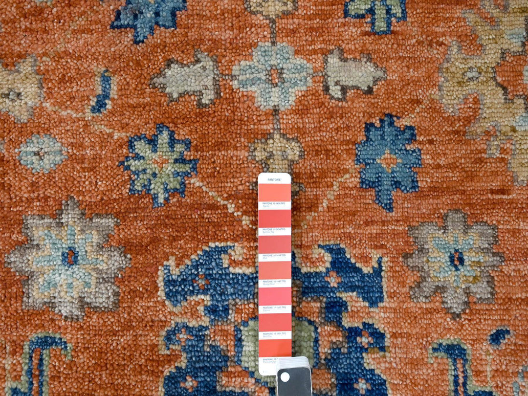 9'10" x 14'0" New Hand Knotted Orange Wool Rectangle Oriental Rug - MOA10284371