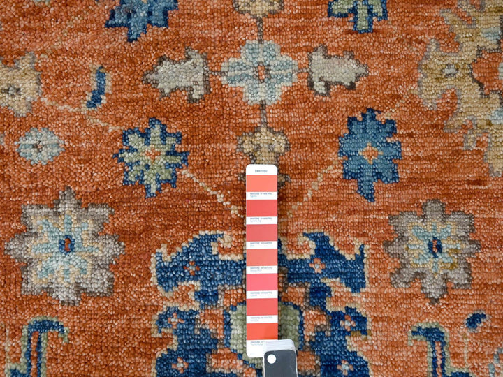 9'10" x 14'0" New Hand Knotted Orange Wool Rectangle Oriental Rug - MOA10284371