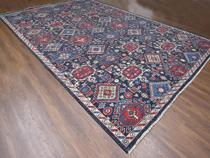 12'0" x 18'0" New Hand Knotted Black Wool Rectangle Oriental Rug - MOA10284377