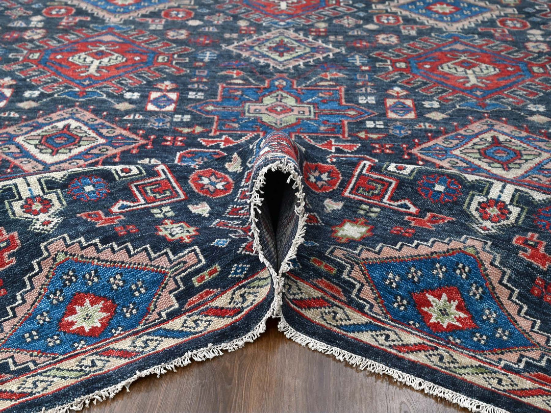 12'0" x 18'0" New Hand Knotted Black Wool Rectangle Oriental Rug - MOA10284377