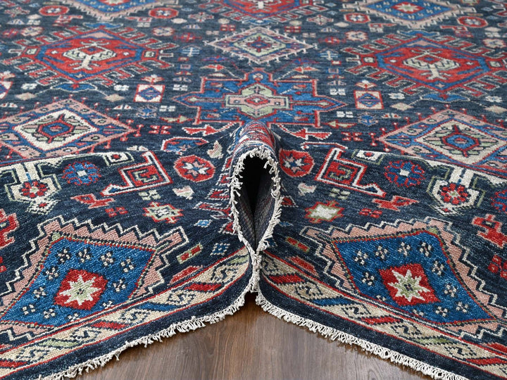 12'0" x 18'0" New Hand Knotted Black Wool Rectangle Oriental Rug - MOA10284377