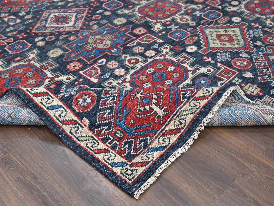 12'0" x 18'0" New Hand Knotted Black Wool Rectangle Oriental Rug - MOA10284377