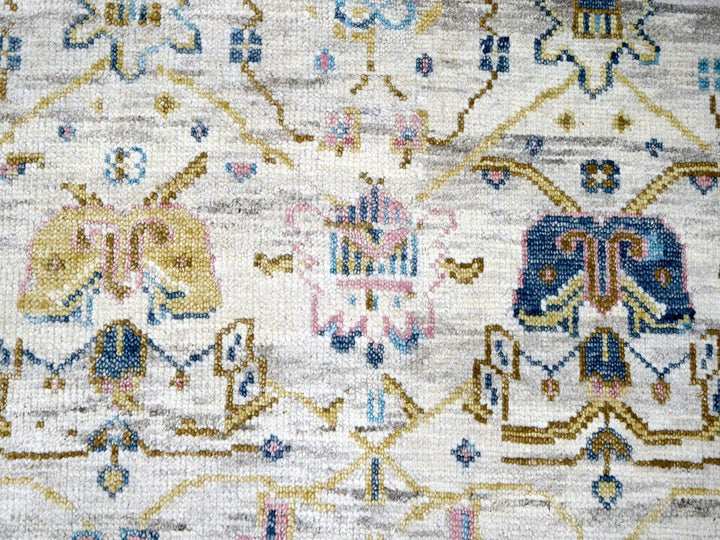 12'0" x 17'9" New Hand Knotted Ivory Wool Rectangle Oriental Rug - MOA10284380