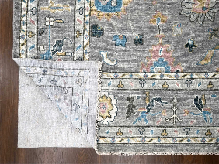 12'0" x 17'10" New Hand Knotted Grey Wool Rectangle Oriental Rug - MOA10284383