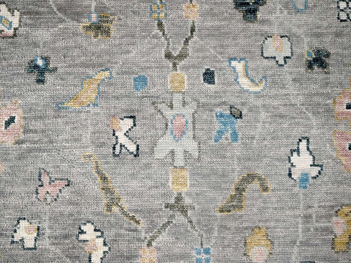 12'0" x 17'10" New Hand Knotted Grey Wool Rectangle Oriental Rug - MOA10284383