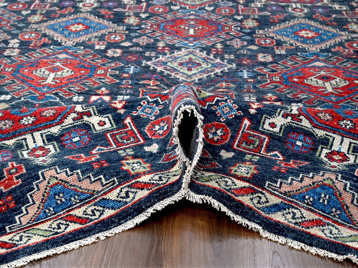 12'0" x 14'10" New Hand Knotted Black Wool Rectangle Oriental Rug - MOA10284387