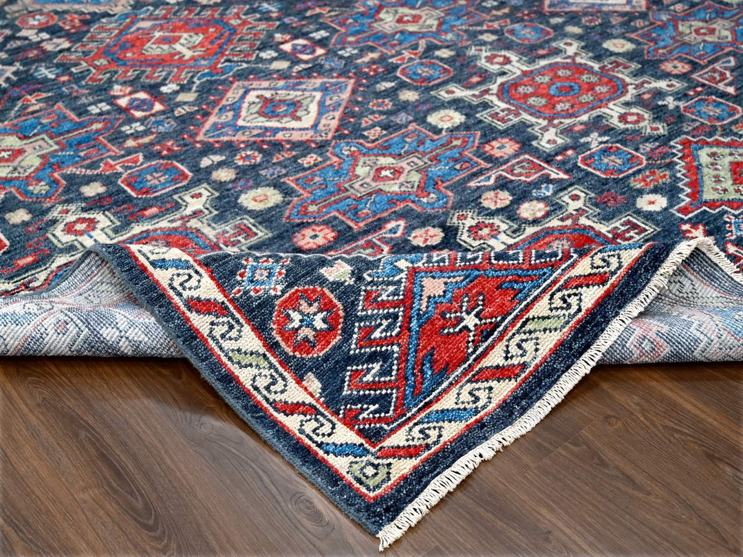 12'0" x 14'10" New Hand Knotted Black Wool Rectangle Oriental Rug - MOA10284387