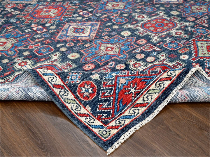 12'0" x 14'10" New Hand Knotted Black Wool Rectangle Oriental Rug - MOA10284387