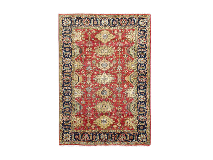 6'0" x 8'9" New Hand Knotted Red Wool Rectangle Oriental Rug - MOA10284392