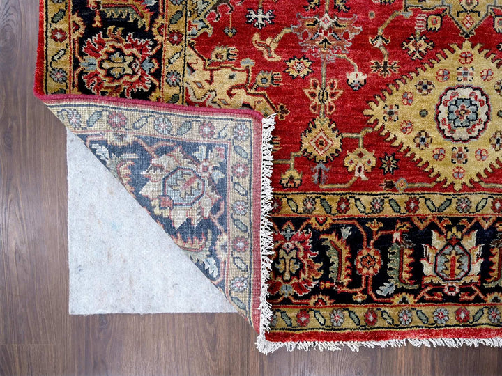 6'0" x 8'9" New Hand Knotted Red Wool Rectangle Oriental Rug - MOA10284392