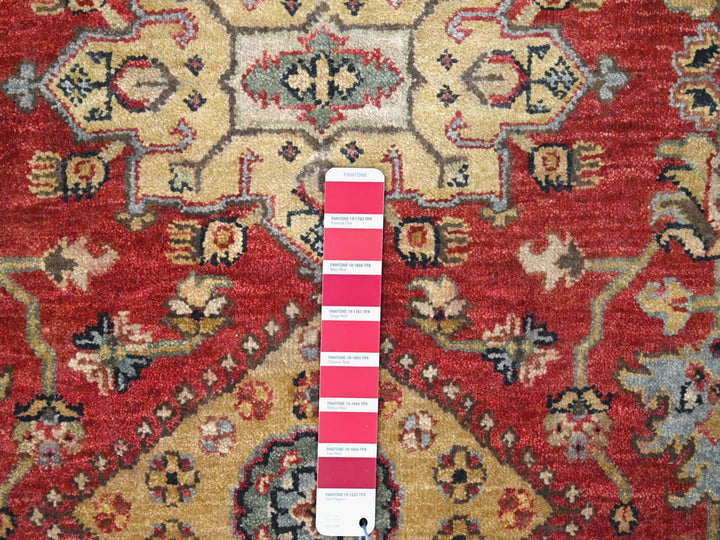 6'0" x 8'9" New Hand Knotted Red Wool Rectangle Oriental Rug - MOA10284392