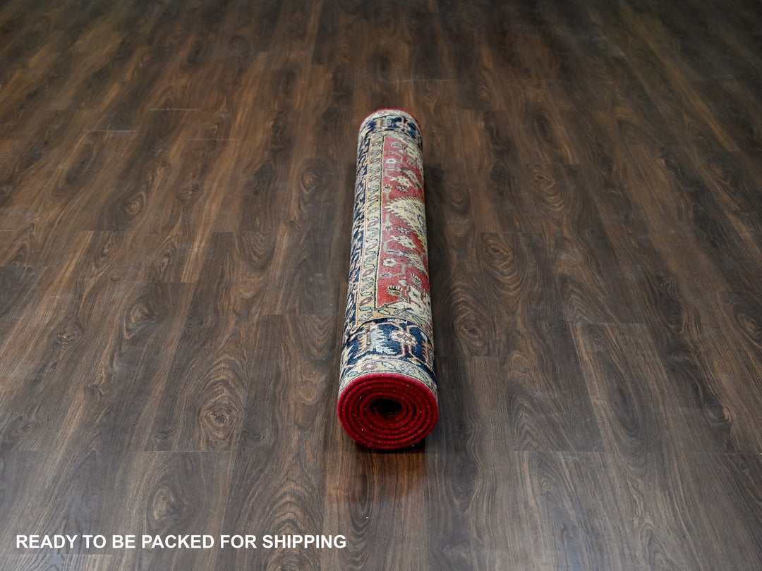 6'0" x 8'9" New Hand Knotted Red Wool Rectangle Oriental Rug - MOA10284392