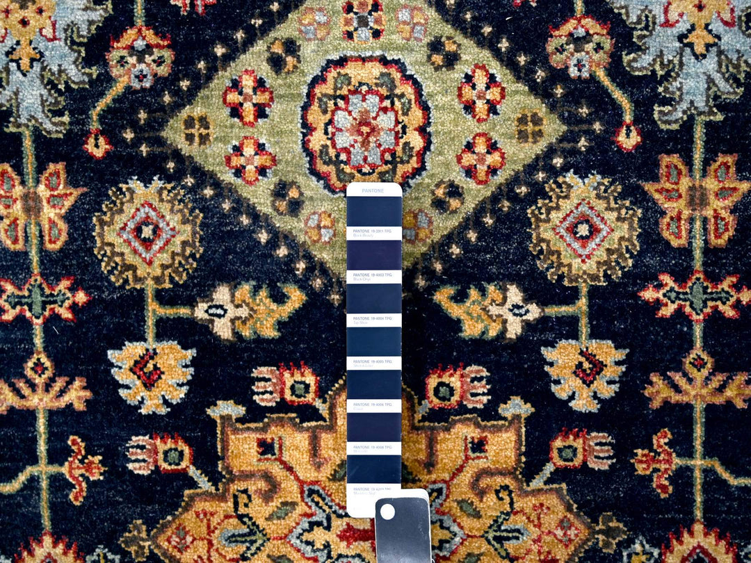 8'0" x 8'0" New Hand Knotted Black Wool Square Oriental Rug - MOA10284393
