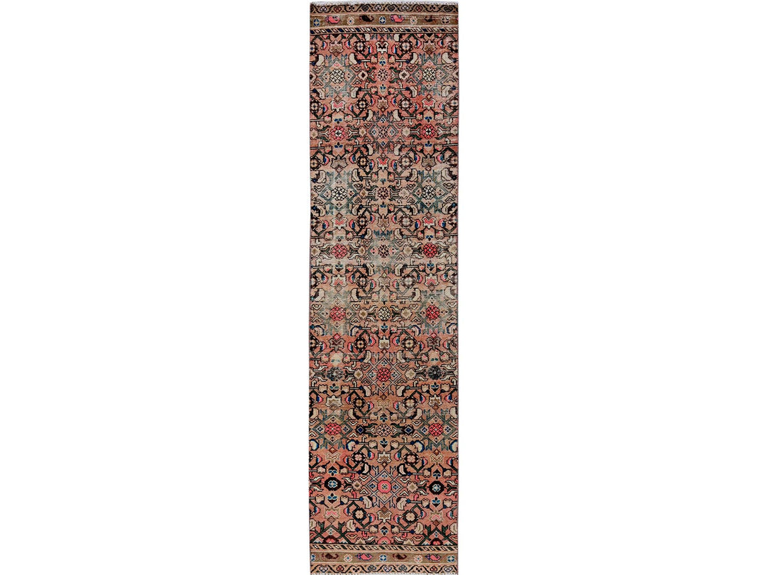 2'3" x 9'2" Vintage Hand Knotted Pink Wool Runner Oriental Rug - MOA102843