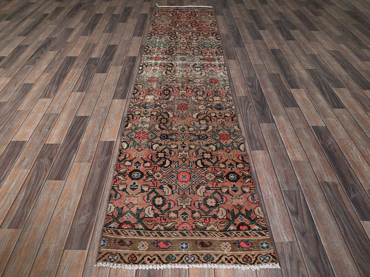 2'3" x 9'2" Vintage Hand Knotted Pink Wool Runner Oriental Rug - MOA102843