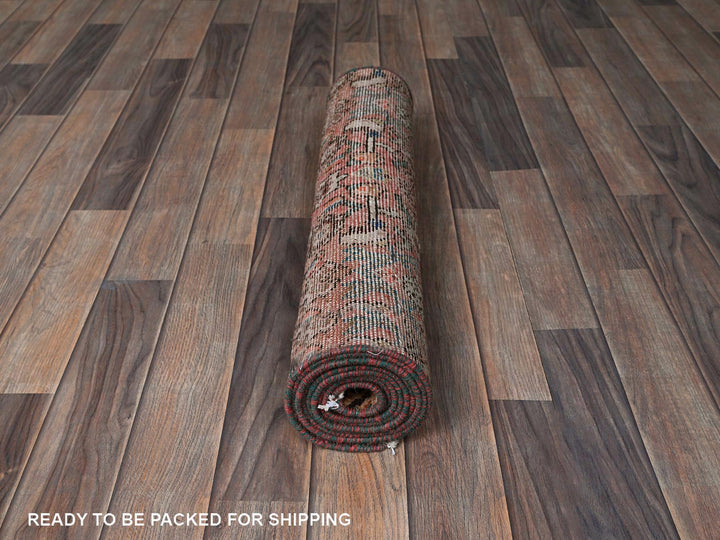 2'3" x 9'2" Vintage Hand Knotted Pink Wool Runner Oriental Rug - MOA102843