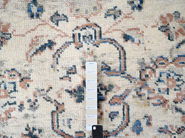 8'10" x 11'10" New Hand Knotted Ivory Wool Rectangle Oriental Rug - MOA10284400